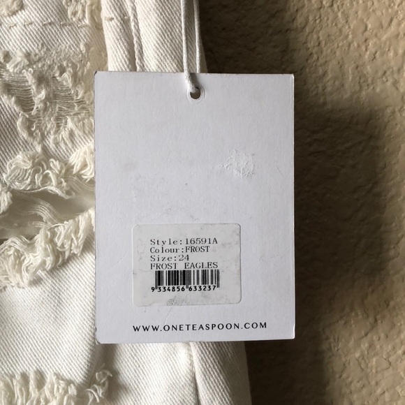 One Teaspoon Eagles Drop Crotch Cropped Jeans 24 - Picture 5 of 9